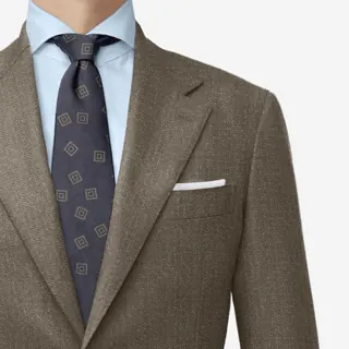 Brown textured jacket cloth from Fratelli Tallia di Delfino