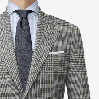 Blue check jacket cloth from E. Thomas