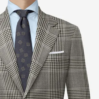 Grey check jacket cloth from Lassiere Mills