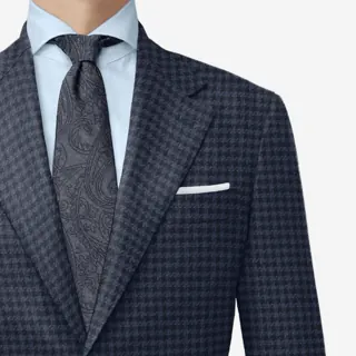 Navy textured jacket cloth from Marzotto