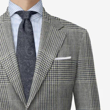 Blue check jacket cloth from E. Thomas