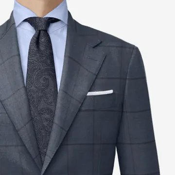 Navy check suit cloth from Marlane